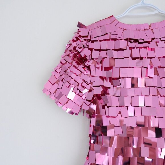 Jonathan Simkhai Tuckernuck Pink Punch Vivienne Embroidered Sequin Mini Dress 4 - Picture 11 of 13
